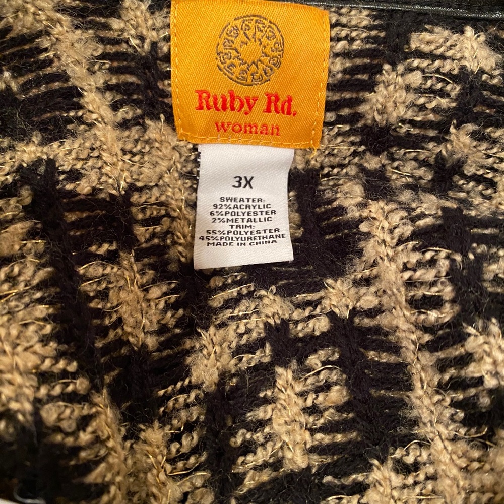 Ruby Road Patterned Black 3x Cardigan - image 5